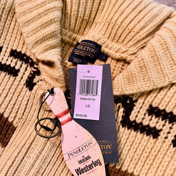 NWT Pendleton Mens The Original Westerley Lambswool Cardigan Sweater Wool Large - Picture 3 of 12